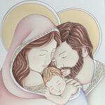 Exclusive silver plated colored Holy Family icon 26cm 6