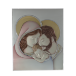 Exclusive silver plated colored Holy Family icon 40cm 2