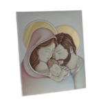 Exclusive silver plated colored Holy Family icon 40cm 1