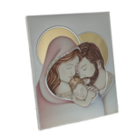 Exclusive silver plated colored Holy Family icon 40cm 3