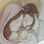 Exclusive silver plated colored Holy Family icon 40cm 8