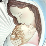 Szűz Mária színes szív ikon 18cm 6