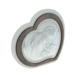 Icoana inima decupaj Sfanta Familie argintata 21cm 3