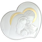 Holy Family silver plated heart icon 34cm 2