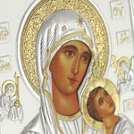 Mother Mary Amolynthos Silver Plated Icon 4