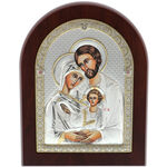 Orthodox Holy Family Icon Semi Curved 17 cm 2