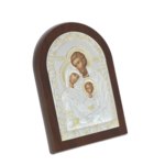 Icoana ortodoxa boltuita Sfanta Familie cu argint 19cm 3