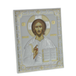 Exkluzív ezüstözött ortodox Jézus ikon 26cm