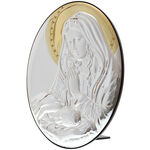 Virgin Mary 3D Oval Icon 2