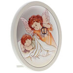Oval painting satin guardian angel 1