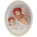 Oval painting satin guardian angel 2