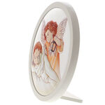 Oval painting satin guardian angel 3