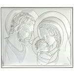 Szent Család ezüstözött ikon 15cm 2