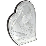 Virgin Mary silver plated heart icon 11cm