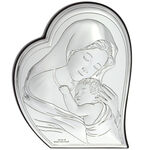 Virgin Mary silver plated heart icon 11cm 2