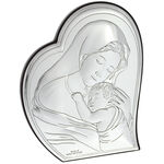 Virgin Mary silver plated heart icon 11cm 3