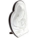 Virgin Mary silver plated heart icon 11cm 4