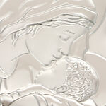 Iconita inima Maria cu pruncul argintata 4