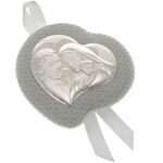 Heart-shaped silver icon with the Holy Family 2