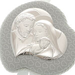 Heart-shaped silver icon with the Holy Family 3