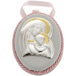 Oval Icon Mother Mary Pink 1