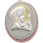 Oval Icon Mother Mary Pink 4