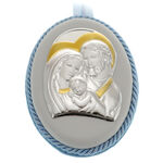 Oval Icon Holy Family Blue 4