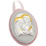 Oval Icon Holy Family Pink 1