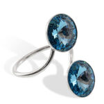 Azure Swarovski Silver Ring 1