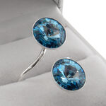 Azure Swarovski Silver Ring 3