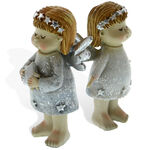 Gray ceramic angel standing 9cm 1