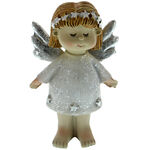 Gray ceramic angel standing 9cm 5