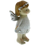 Gray ceramic angel standing 9cm 6