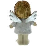 Gray ceramic angel standing 9cm 7