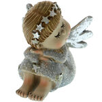 Gray ceramic angel sitting position 6cm