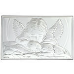 Silver plated guardian angel rectangular 20cm 2