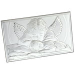 Silver plated guardian angel rectangular 20cm 3
