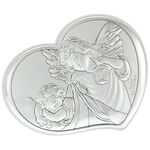 Silver plated guardian angel heart 8cm 2