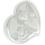 Silver plated guardian angel heart 8cm 3