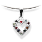 Silver and Color Crystal Heart 1