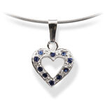 Silver Blue Crystal Heart 1