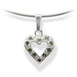 Green Crystal Heart Silver 1