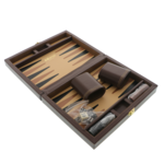 Exclusive game mini backgammon in brown box 23cm 4