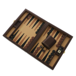 Exclusive game mini backgammon in brown box 23cm 2