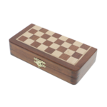 Magnetic chess and checkers game elegant maple wood 19cm 10