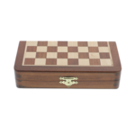 Magnetic chess and checkers game elegant maple wood 19cm 9