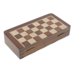 Magnetic chess and checkers game elegant maple wood 19cm 11