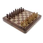 Magnetic chess and checkers game elegant maple wood 19cm 3
