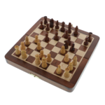 Magnetic chess and checkers game elegant maple wood 19cm 4