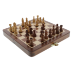 Magnetic chess and checkers game elegant maple wood 19cm